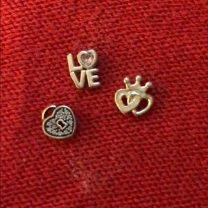Set of 3 floating locket charms pandora